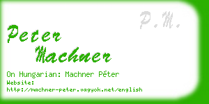 peter machner business card